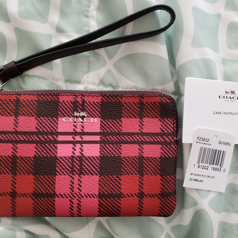 Red & Pink Coach wristlet